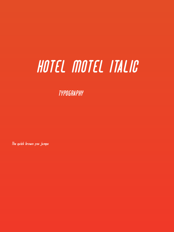 Hotel Motel Italic Poster