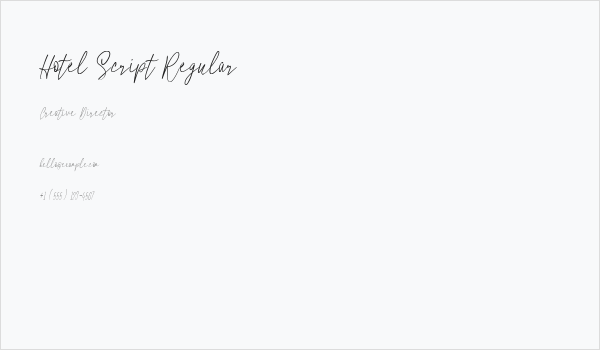 Hotel Script Regular Business Card