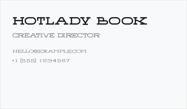 Hotlady Book Business Card
