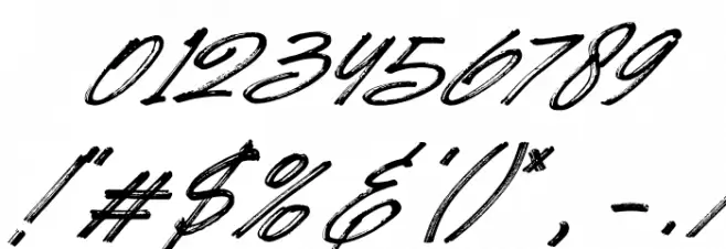 Hotte Brush Italic Font OTHER CHARS