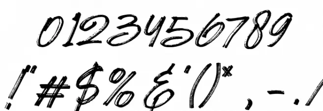 Hotte Brush Font OTHER CHARS