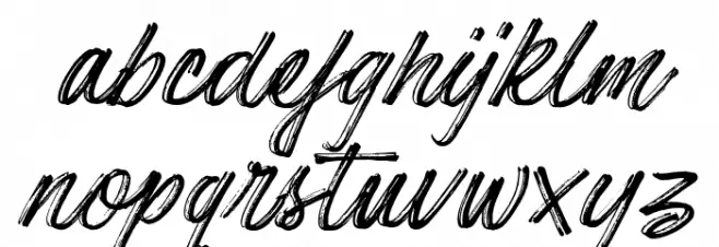 Hotte Brush Schriftart Kleinbuchstaben