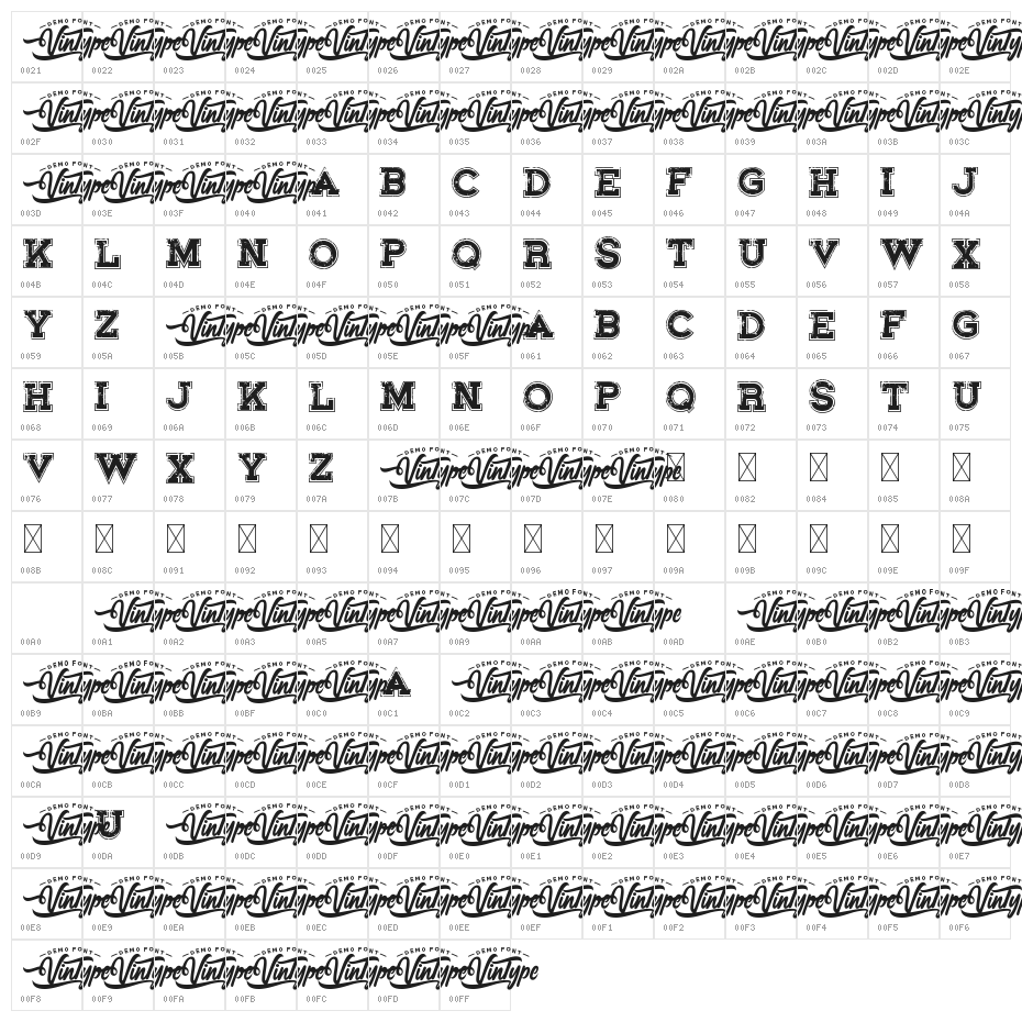 Hounder Demo Outline Character Map