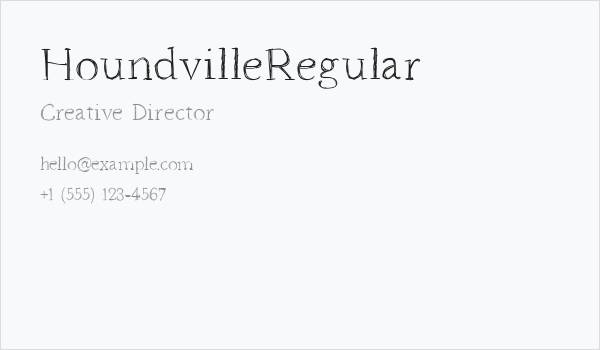 HoundvilleRegular Business Card