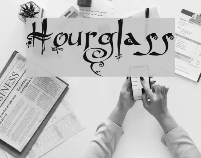 Hourglass Font examples