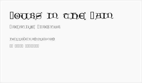 Hours in the Rain Business Card