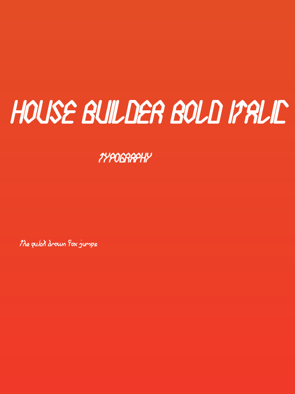 House Builder Bold Italic Poster