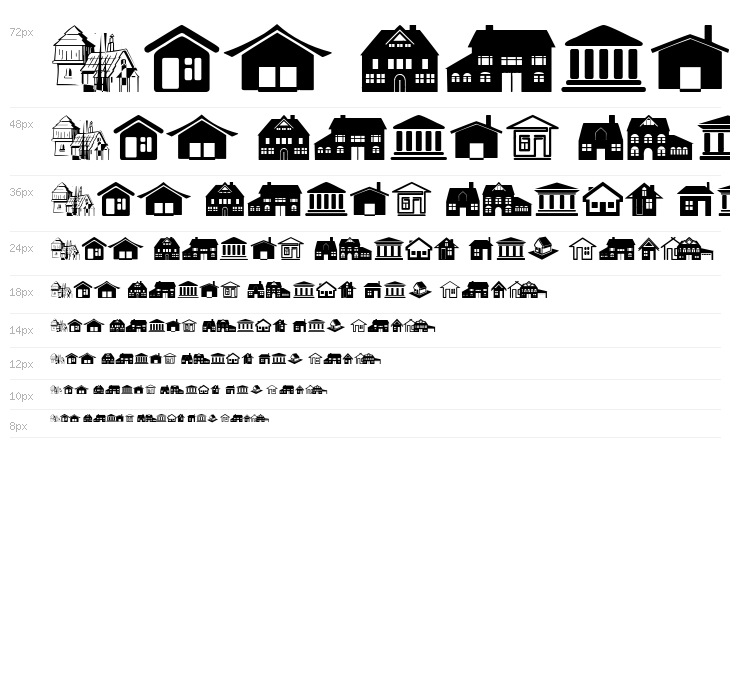 House Icons Waterfall