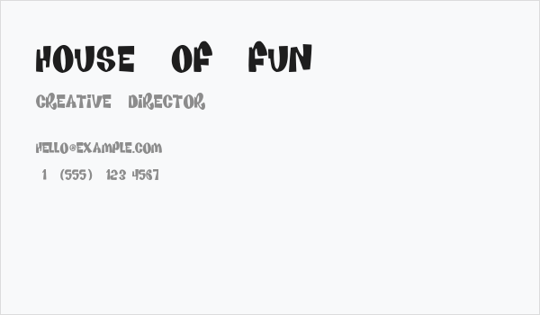House Of Fun Business Card
