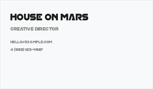 House On Mars Business Card