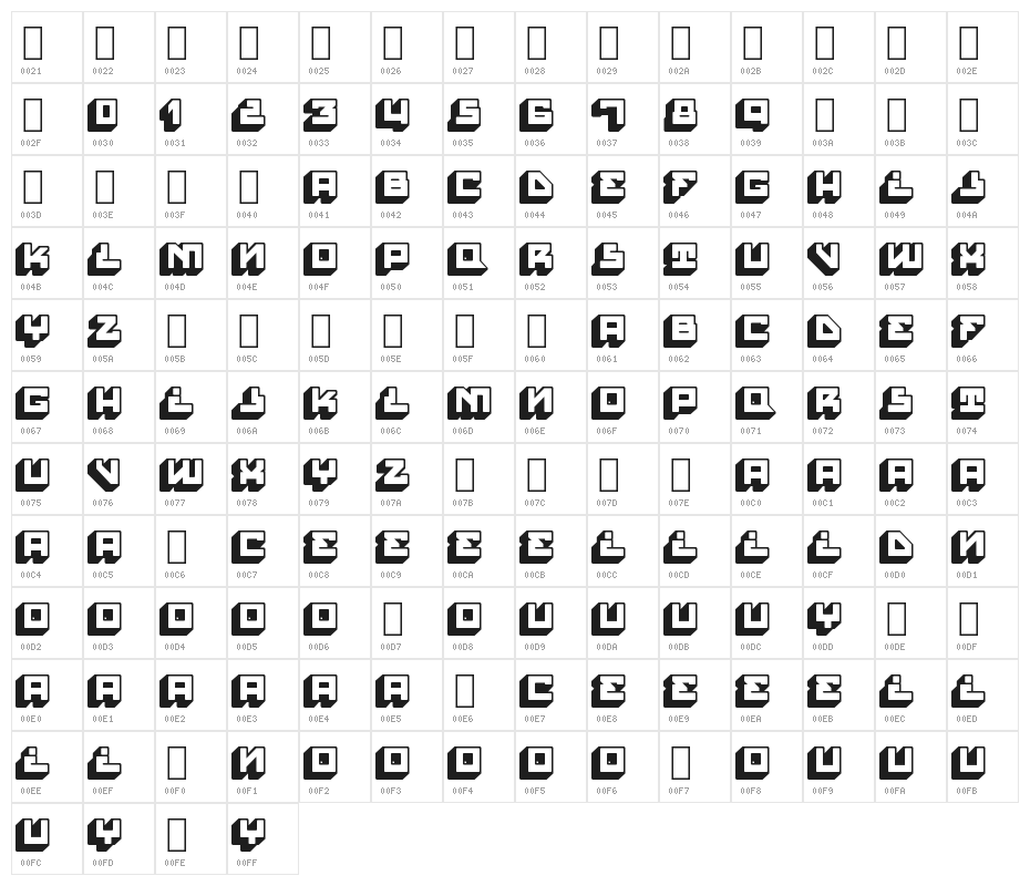 House Paint Slab Regular Character Map