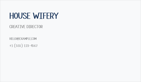 House Wifery Business Card