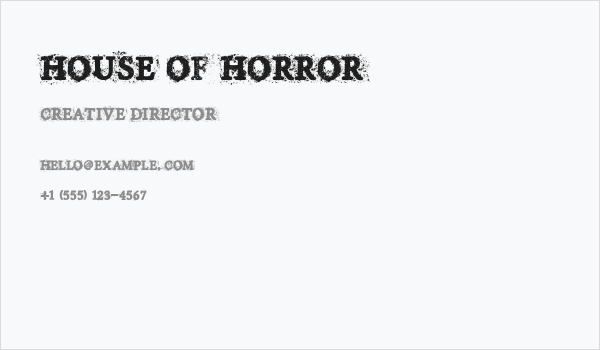 House of Horror Business Card
