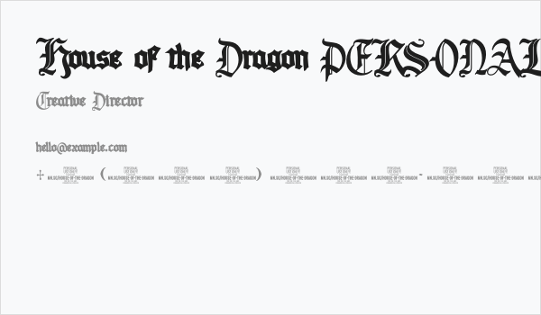 House of the Dragon PERSONAL Bold Business Card