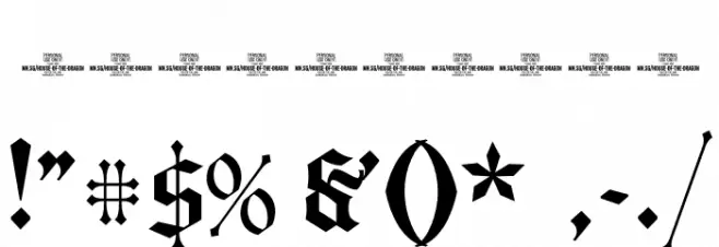 House of the Dragon PERSONAL Deco Font OTHER CHARS