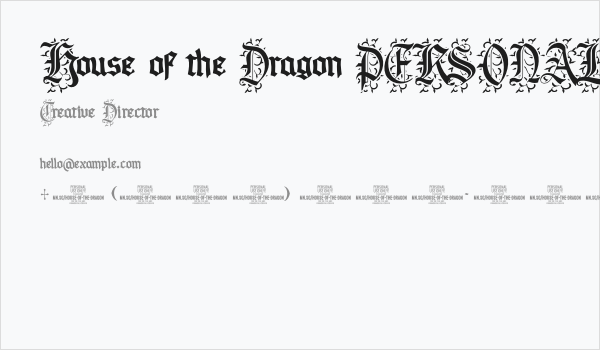House of the Dragon PERSONAL Deco Business Card