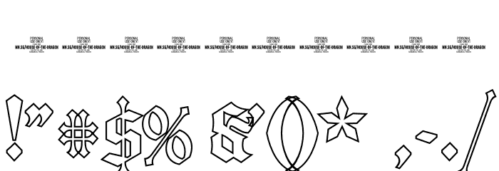 House of the Dragon PERSONAL Outline Font OTHER CHARS
