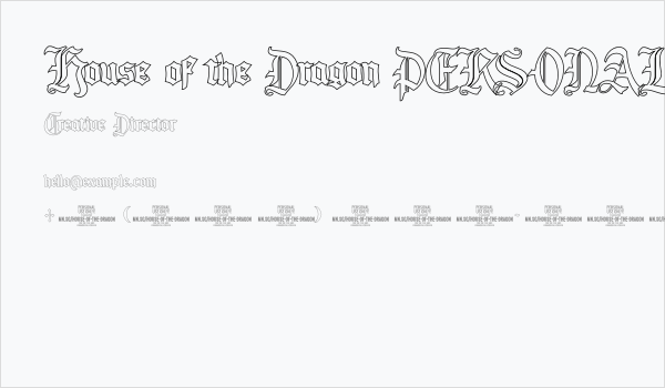 House of the Dragon PERSONAL Outline Business Card