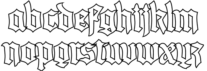 House of the Dragon PERSONAL Outline Font LOWERCASE