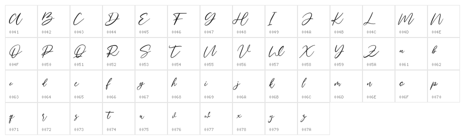 HouseBay Free Regular Character Map