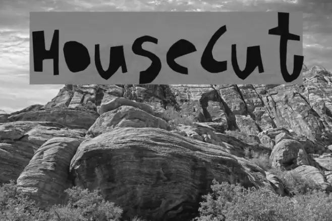 HouseCut Font examples