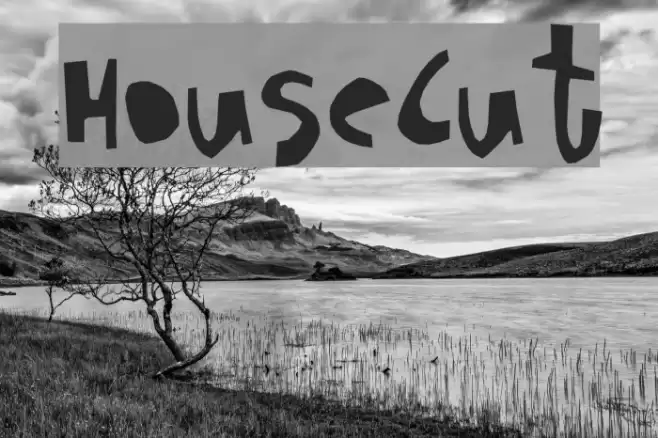 HouseCut Font examples