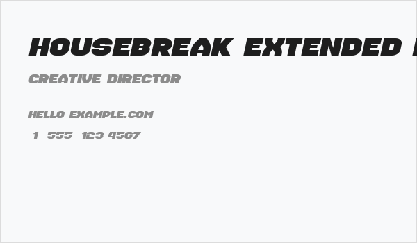 Housebreak Extended Italic Business Card
