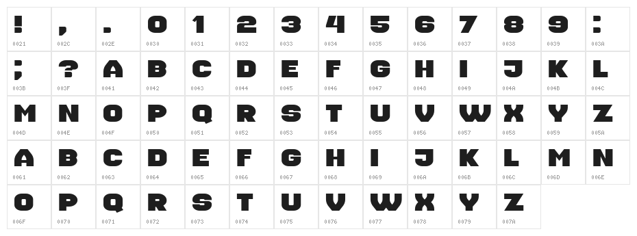 Housebreak Extended Character Map