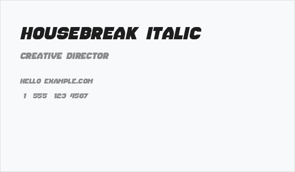 Housebreak Italic Business Card