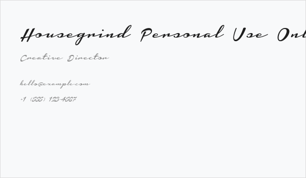 Housegrind Personal Use Only Business Card