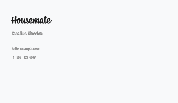 Housemate Business Card