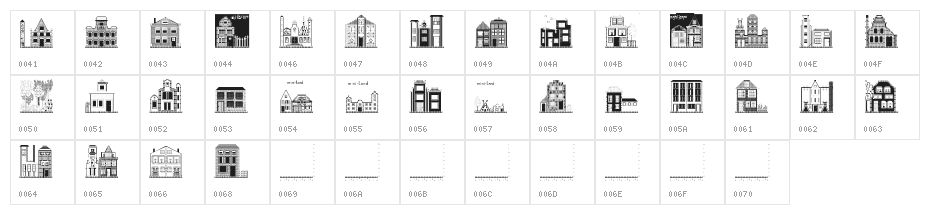 Houses Five Regular Character Map