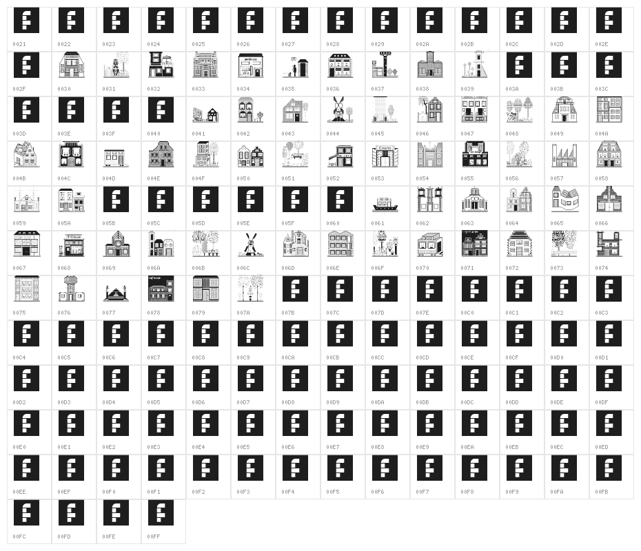 Houses Four Regular Character Map