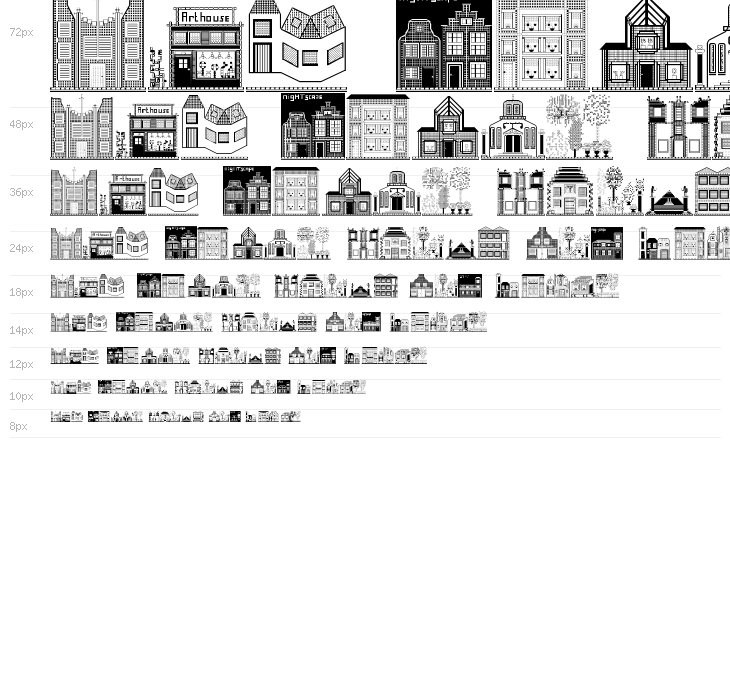 Houses Four Regular Waterfall