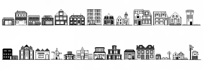 Houses Regular Schriftart Groß