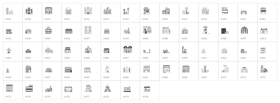 Houses Regular Character Map