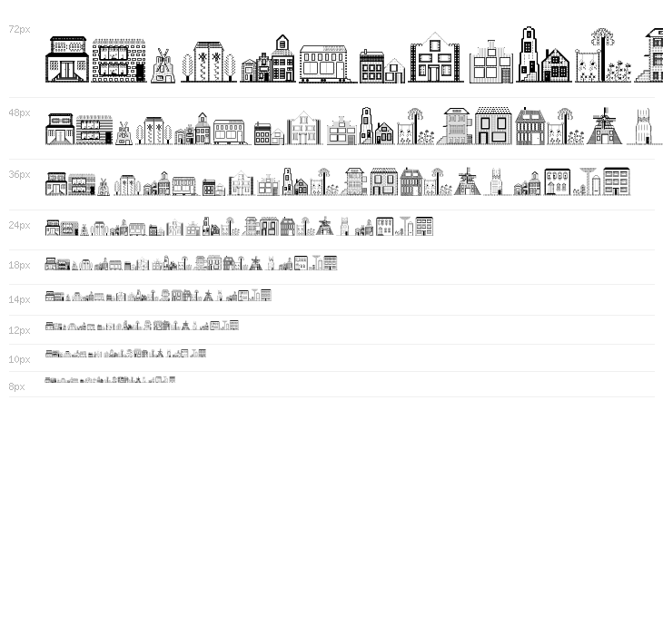 Houses Regular Waterfall