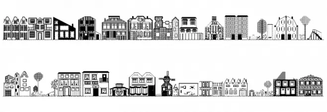 Houses Two Regular Caratteri MAIUSCOLE