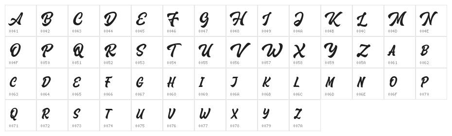 Houstander Allcaps Demo Character Map