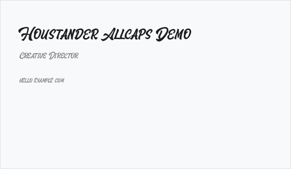 Houstander Allcaps Demo Business Card