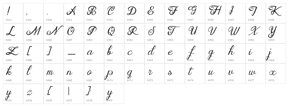 Houston Regular Regular Character Map
