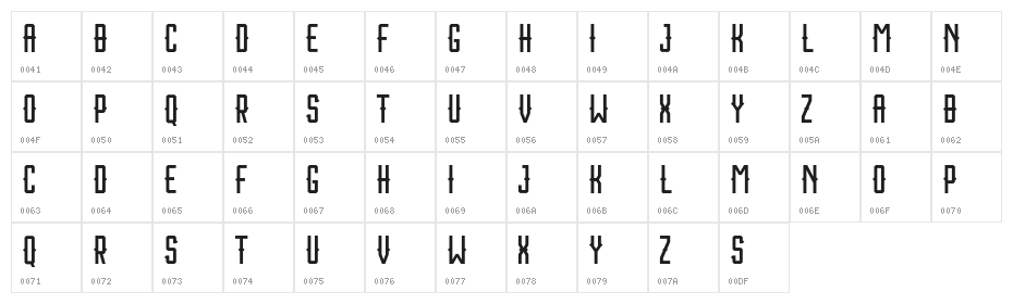 HoustonSportFree-Regular Character Map