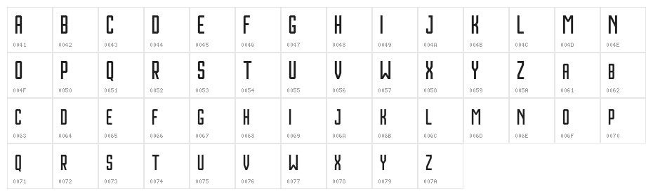 Houston Character Map