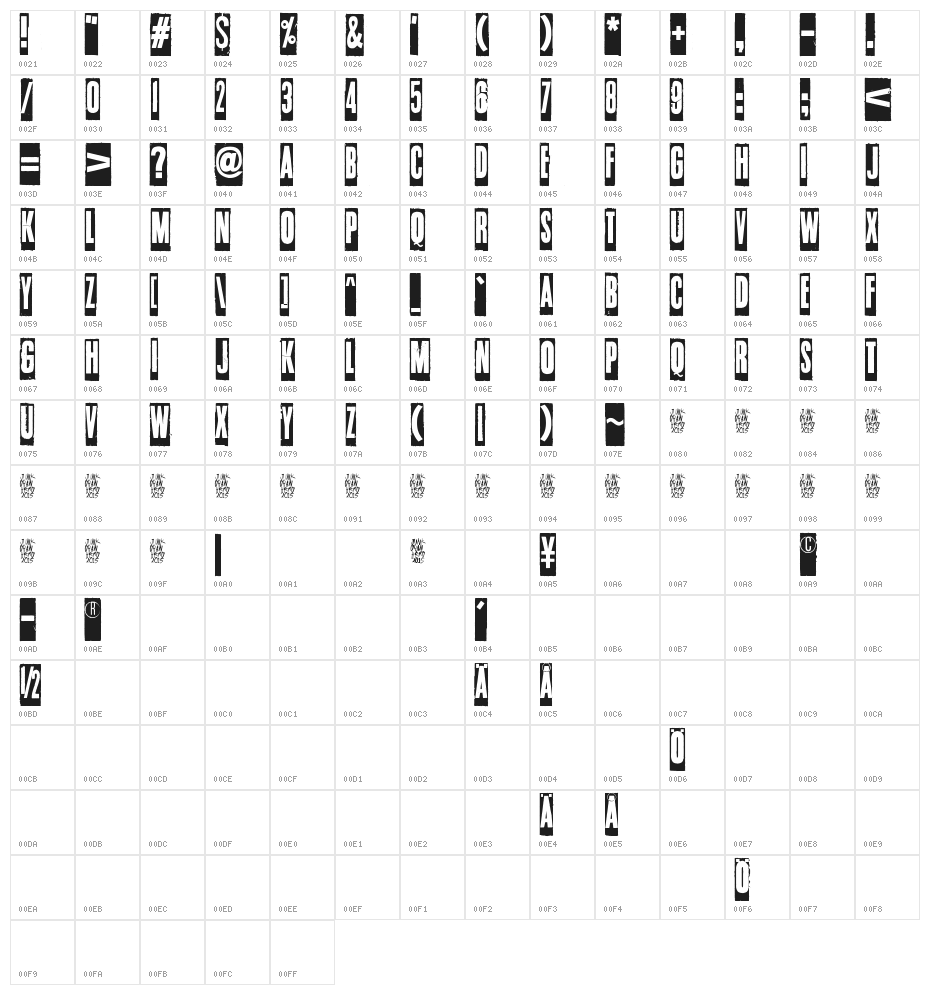 How do you sleep? Character Map