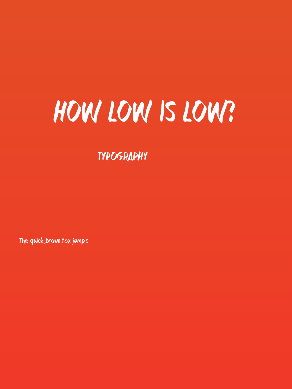 How low is low? Poster