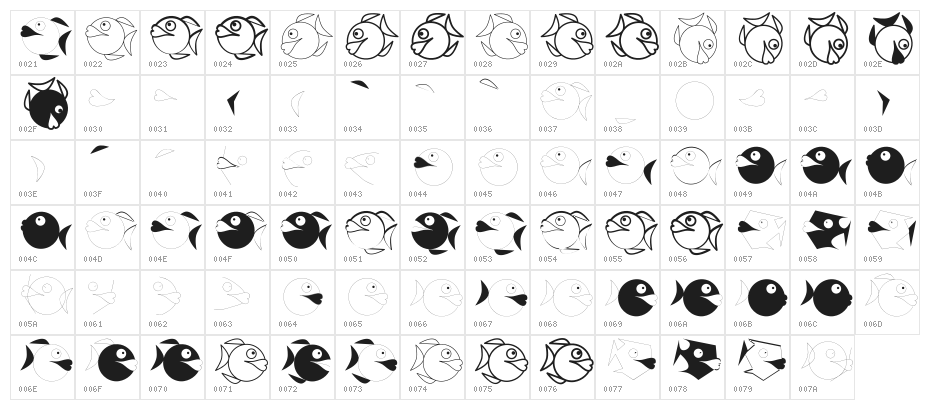 HowDrawAFish Character Map