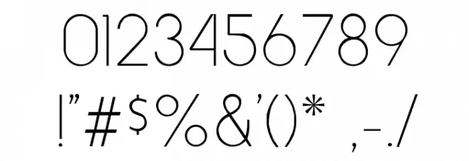 HowardThin Regular Font OTHER CHARS