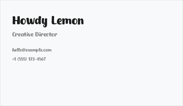 Howdy Lemon Business Card
