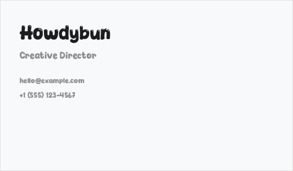 Howdybun Business Card