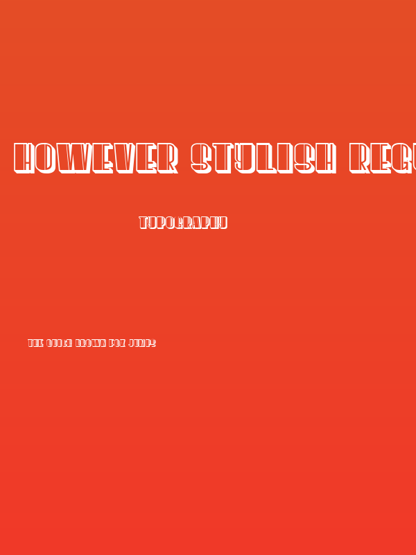 However Stylish Regular Poster